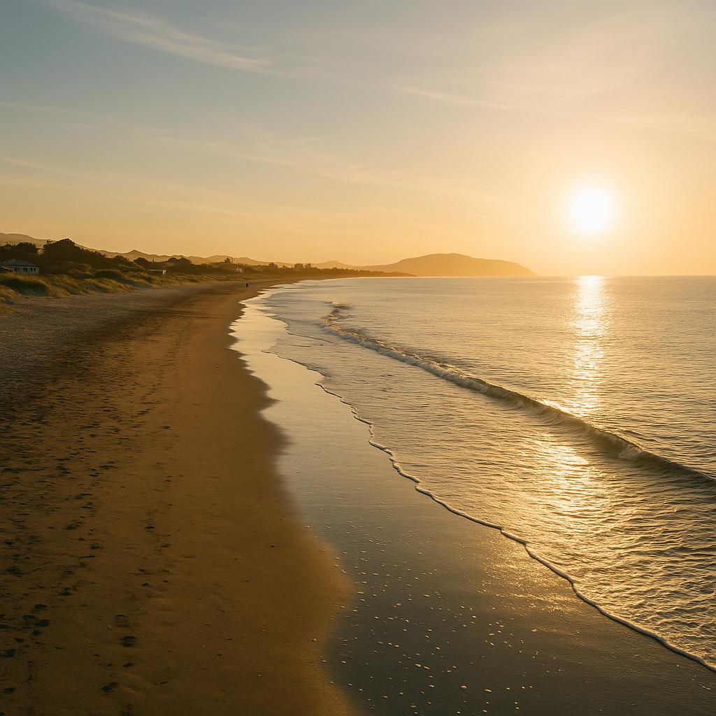 Ōtaki Beach at sunset